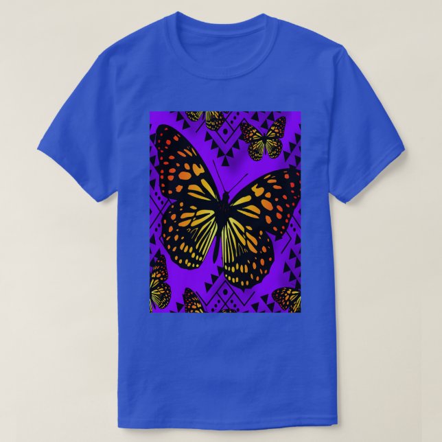 Purple Fire Colour Native Butterfly Design  T-Shirt (Design Front)