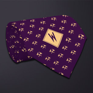 Purple Firefighter Axes Icon Tie