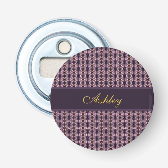 Purple Fireworks Kaleidoscope Pattern Bottle Opener (Front)