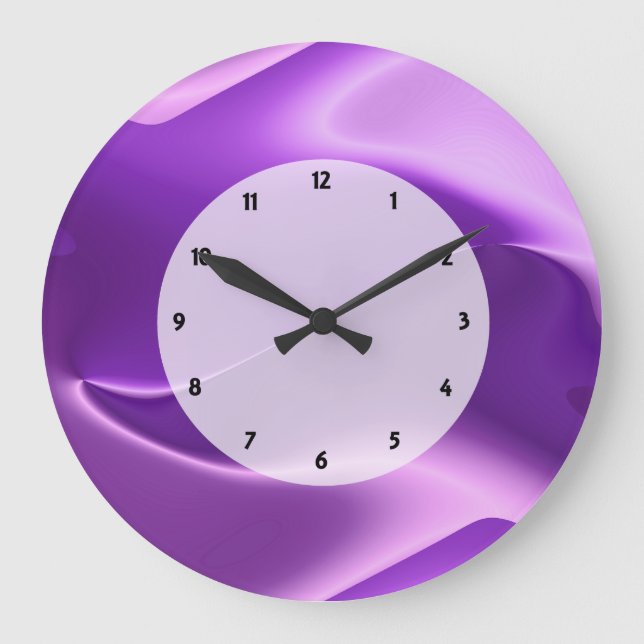 purple flame abstract large clock (Front)