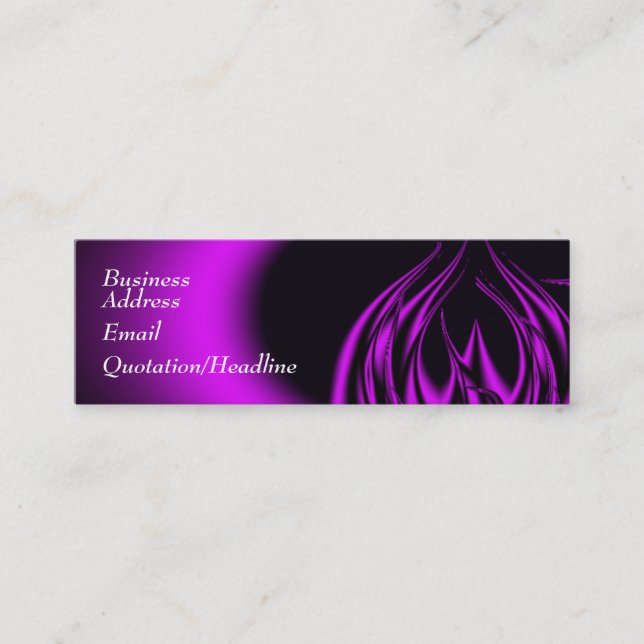 Purple Flame Mini Business Card (Front)