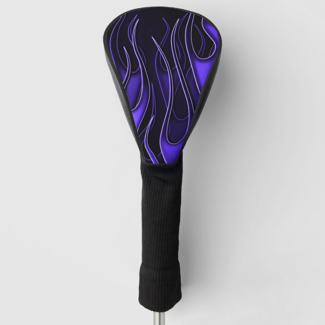 Purple Flames Golf Head Cover (Front)