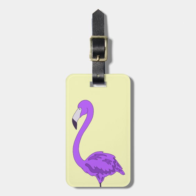 Purple Flamingo Bag Tag (Front Vertical)