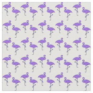 Purple Flamingos Pattern Fabric