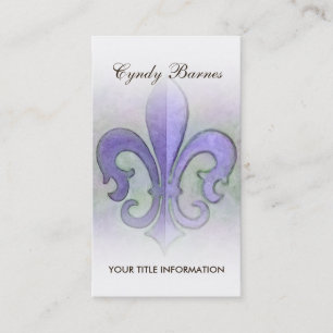 Purple Fleur de Lis Business Card