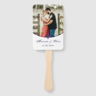 Purple Fleur de Lis Photo Hand Fan
