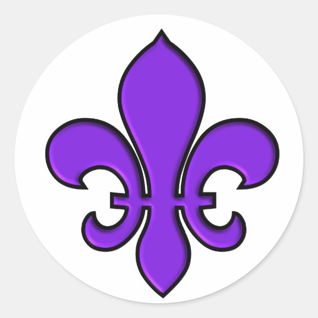 Purple Fleur de lis - Sticker (Front)