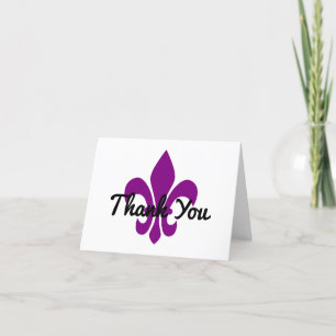 Purple Fleur de Lys Thank You Card