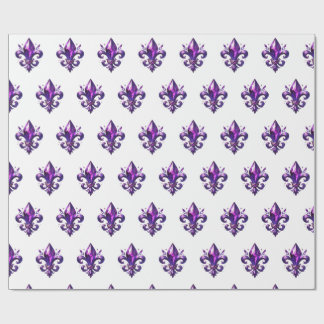 purple fleur de lys wrapping paper 