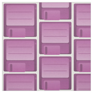 Purple Floppy Disc Pattern Fabric