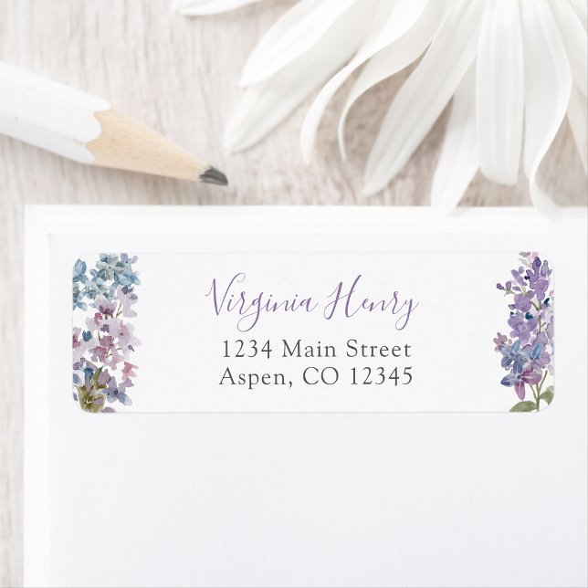 Purple Floral (Purple Floral Address Label by Painted Paperie
)