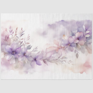 Purple Floral 18b Decoupage Tissue Paper