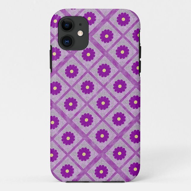 Purple floral abstract design phone case (Back)