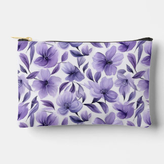 Purple Floral Accessory Pouch