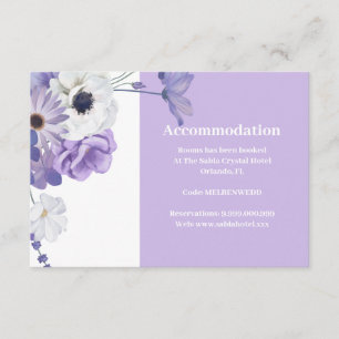 Purple Floral Accommodation Enclosure Card