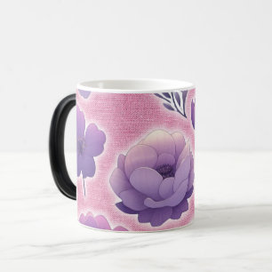 Purple Floral Aesthetic Mug Elegant Pastel Flower