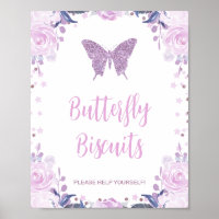 Purple Floral and Glitter Butterfly Birthday Party