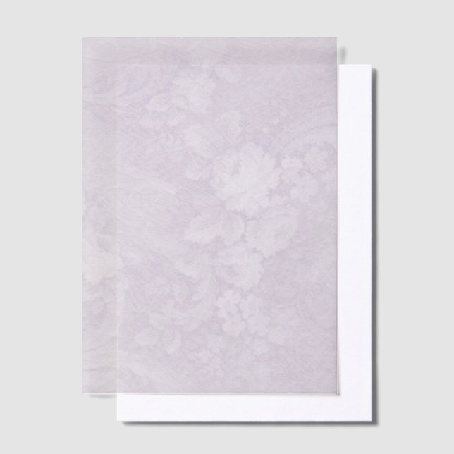 Purple Floral and Swirls Vellum Invitations (Offset)