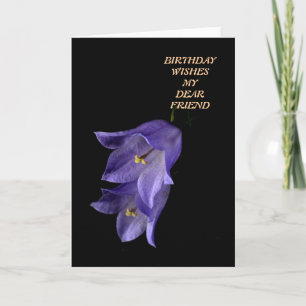 Purple floral art Birthday wishes Friend Card