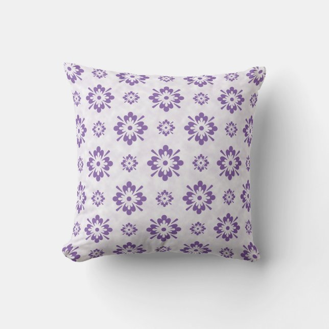 Purple floral art design cushion (Front)