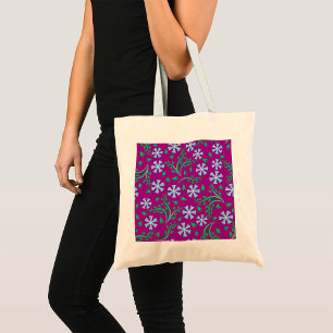 Purple Floral Art Tote Bag