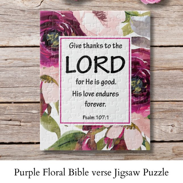 Purple Floral Bible verse  Jigsaw Puzzle (Creator Uploaded)