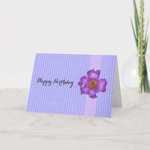 Purple Floral Birthday Card