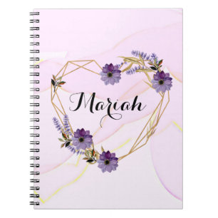 Purple floral blooming garden notebook