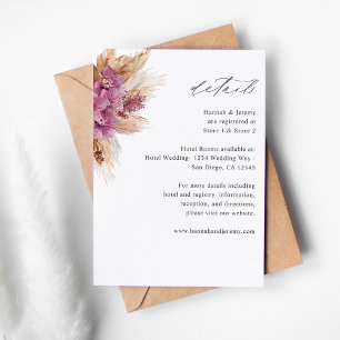 Purple Floral Boho Details Enclosure Card