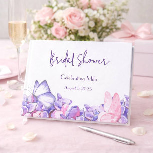 PURPLE FLORAL BOTANICAL GUESTBOOK