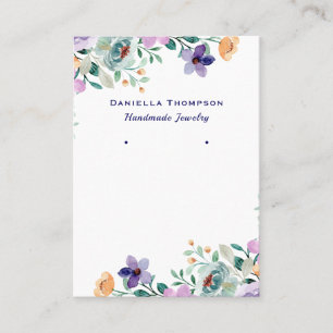 Purple Floral Botanical Jewellery Earring Display Business Card