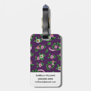 Purple Floral Bouquet Pattern Luggage Tag
