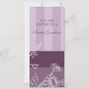 Purple Floral Bridal Luncheon Invitation Cards