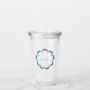 Purple Floral Bridal Shower Acrylic Tumbler