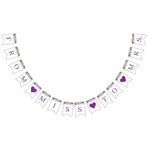 Purple Floral Bridal Shower Banner