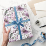 Purple Floral Bridal Shower Birthday Her Wedding Wrapping Paper<br><div class="desc">Pretty purple mauve watercolor florals wrapping paper that would be good for birthdays,  bridal showers and weddings.</div>