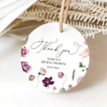 Purple Floral Bridal Shower Favour Tags<br><div class="desc">Purple Floral Bridal Shower Favour Tags. Matching items available.</div>