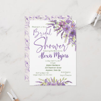 Purple Floral Bridal Shower invitation