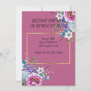 PURPLE FLORAL BRIDAL SHOWER INVITATION