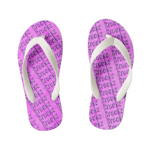 Purple Floral Brooke Name Logo, Kid's Jandals