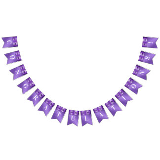 Purple Floral Bunting Flag