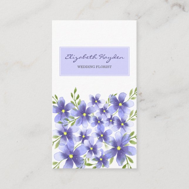 Purple Floral Business Cards (Front)