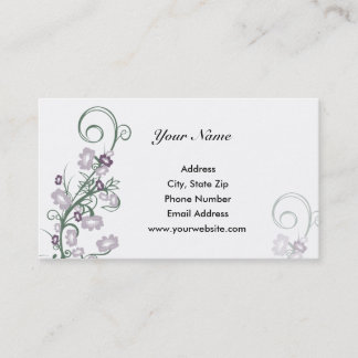 Purple Floral Business Cards