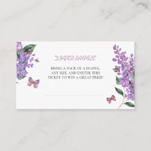 Purple floral butterfly baby shower enclosure card