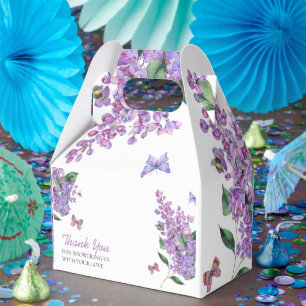 Purple Floral butterfly baby shower Favour Box