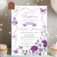 Purple Floral Butterfly Baptism & First Birthday