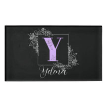 Purple Floral Butterfly Custom Monogram - Letter Y