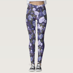 Purple Floral Butterfly Women's Leggings