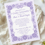 Purple Floral Card Shower by Mail Anniversary<br><div class="desc">This personalized anniversary card shower invitation is designed for hosting a shower by mail, inviting family and friends to send anniversary cards to a special couple celebrating a milestone wedding anniversary. The hand drawn design features a retro inspired Talavera style floral border frame with a detailed butterfly at the top,...</div>