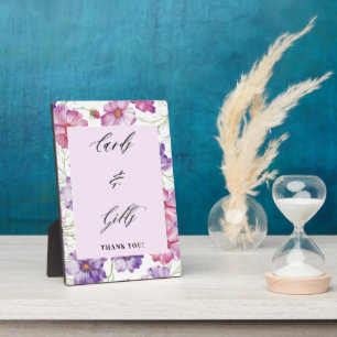 Purple Floral Cards and Gifts Wedding   Plaque